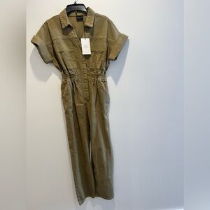 Miou Muse Olive Utility Jumpsuit NWT